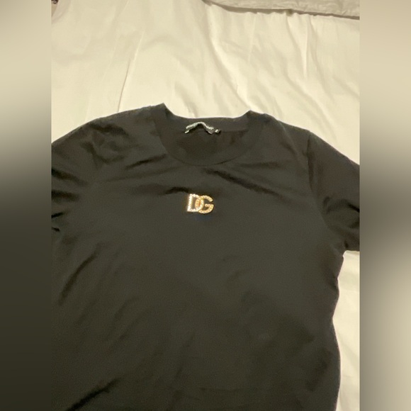 Dolce & Gabbana Tops - Dolce & Gabbana Black Tee with Gold Accent size 40
